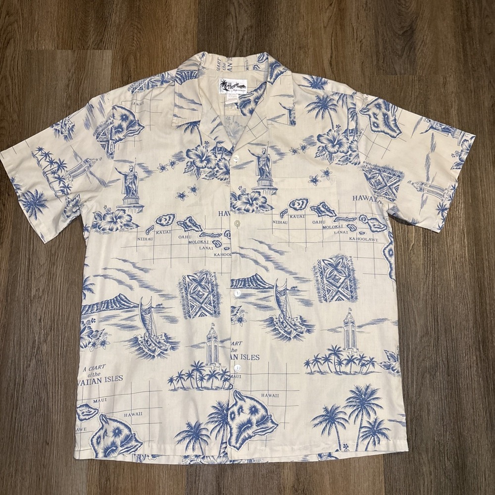 Howie Hawaiian Shirt Men's XL Tropical Button Front Short‎ Sleeve Vacation VTG